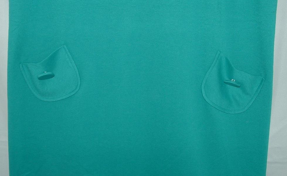 DU JOUR Teal Sz XL Soft Stretchy Cap Sleeves Mini Dress Front Pockets