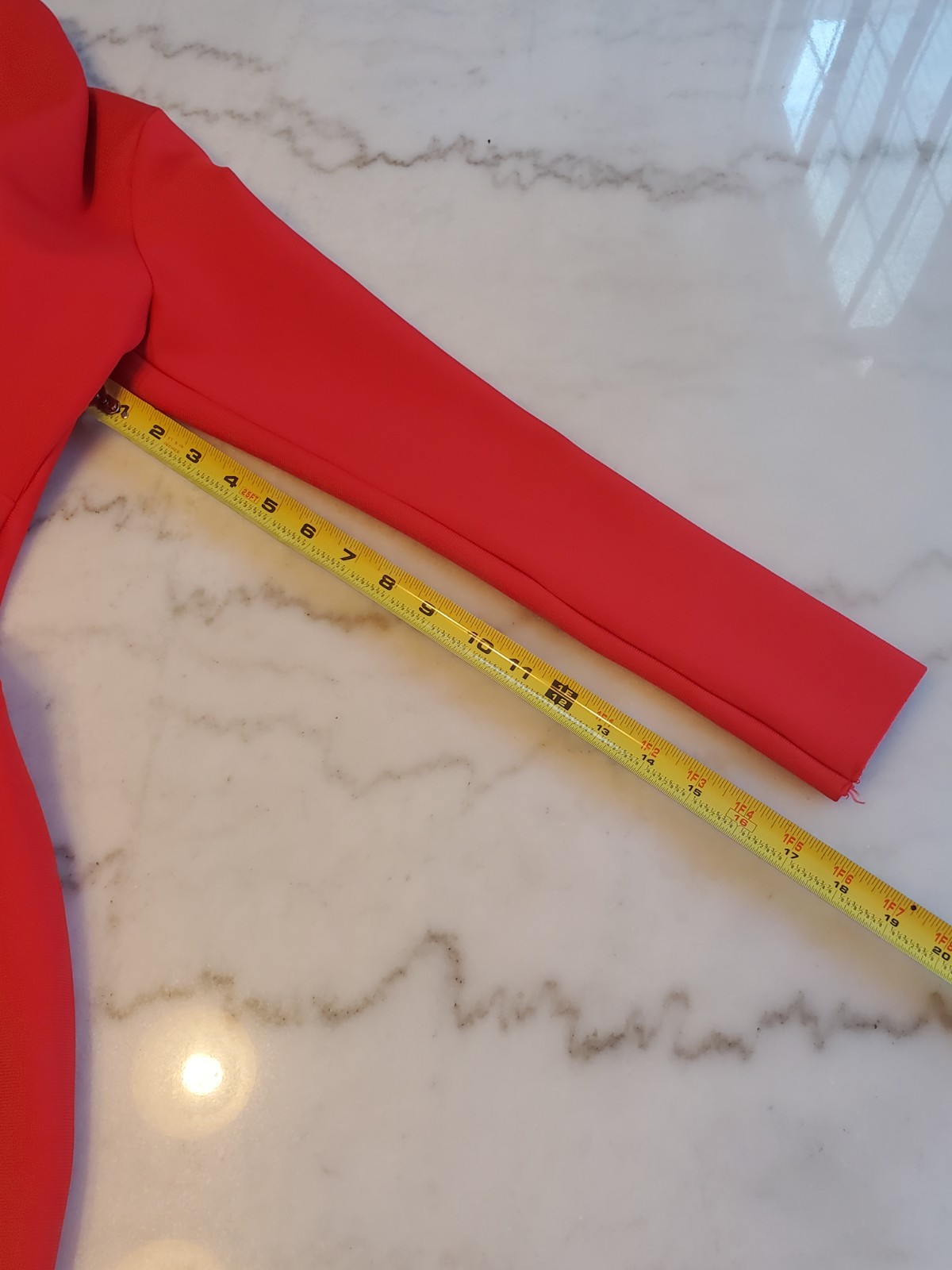 Athina Stretch open front back Zippered Long Sleeve Red midi Dress Women’s S F10