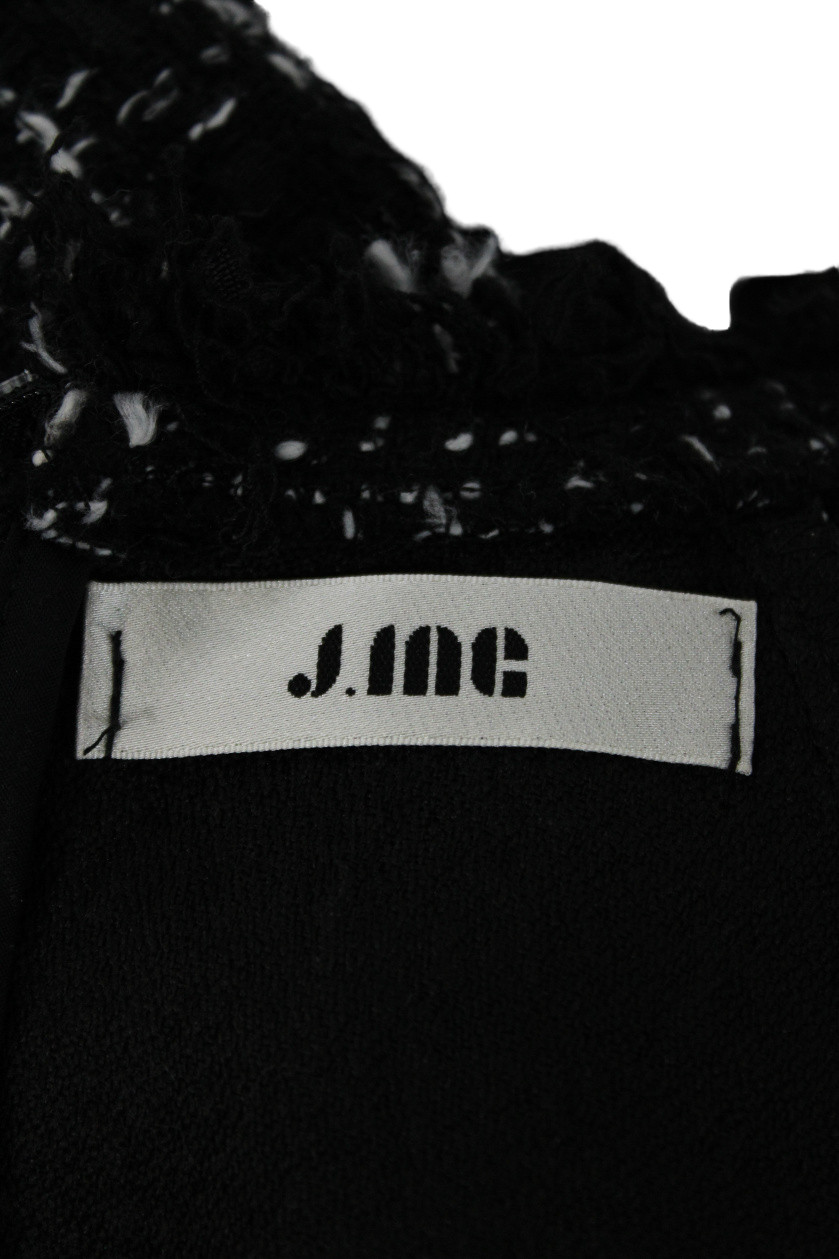J. Ing Womens Sheath Shift Black Check Long Sleeves Knee Length Size L