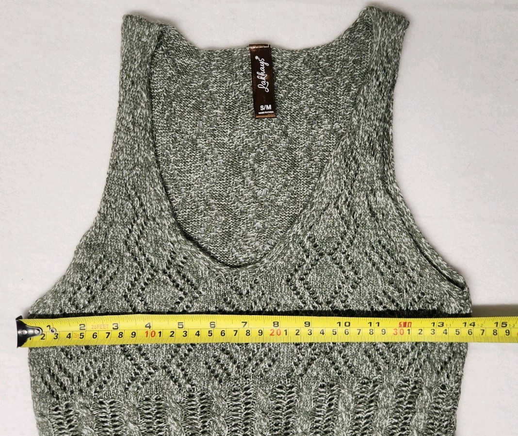 Women’s Crochet Knit Lightweight Stretchy Sweater Ombre Gradient Dress Sz S/M