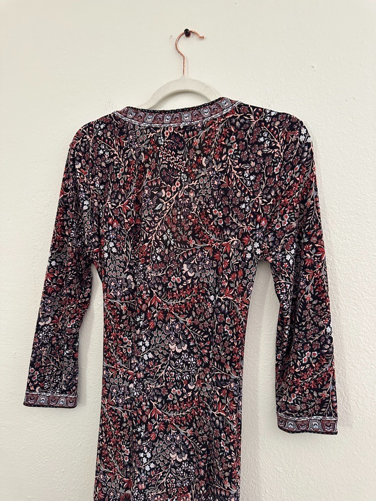 BCBGMaxAzria Adele True Wrap Floral Midi Dress Floral Mosaic Pink Women’s Small