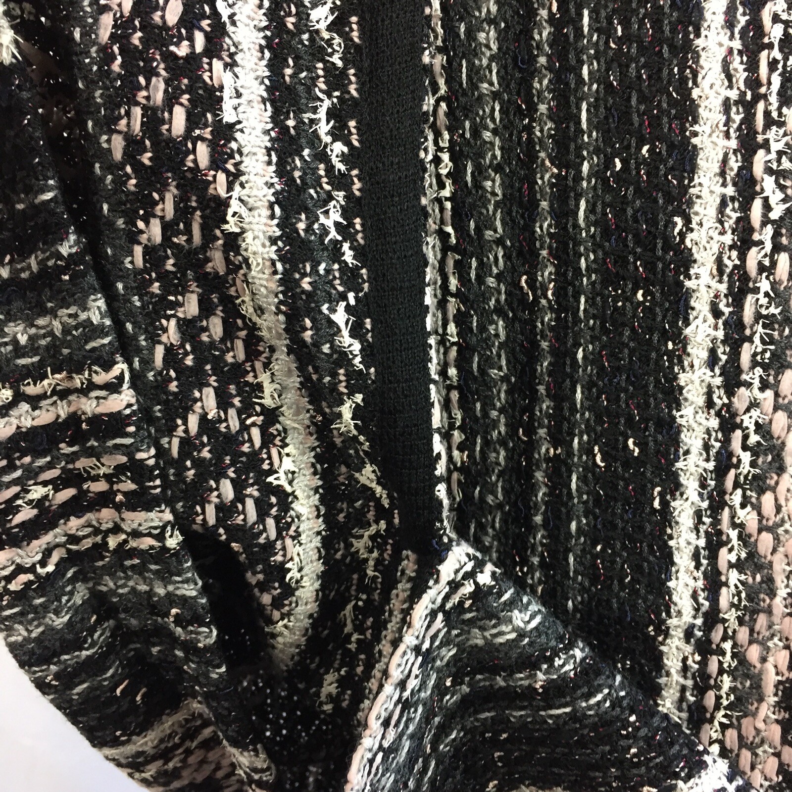 St. John Vertical Striped Tweed Sheath Dress Size 4 Half Sleeve Round Neck