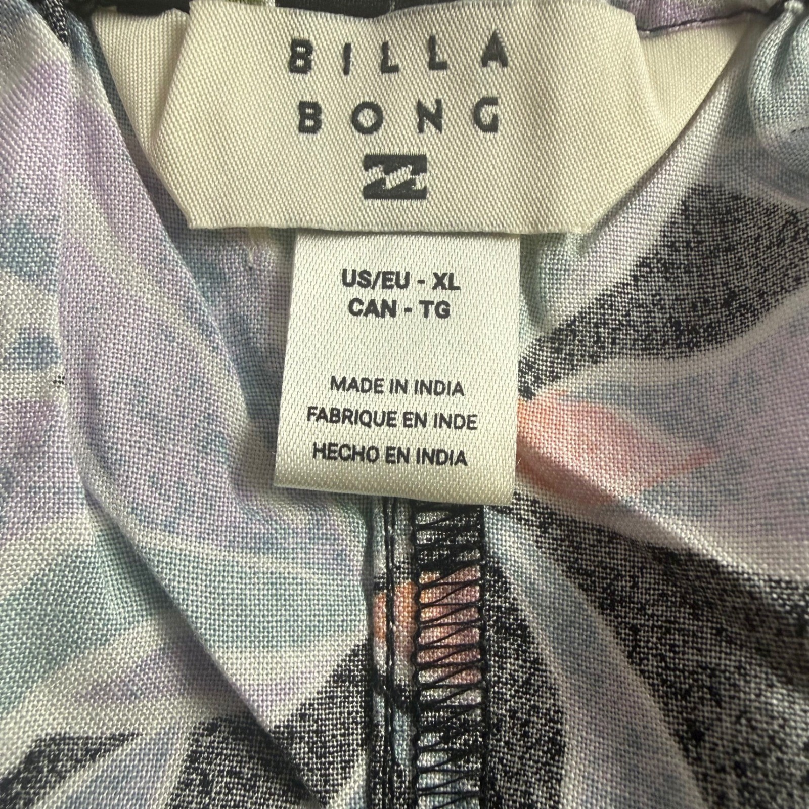 BILLABONG SO COY MINI Dress Black Tropical Floral Tie Strap XL