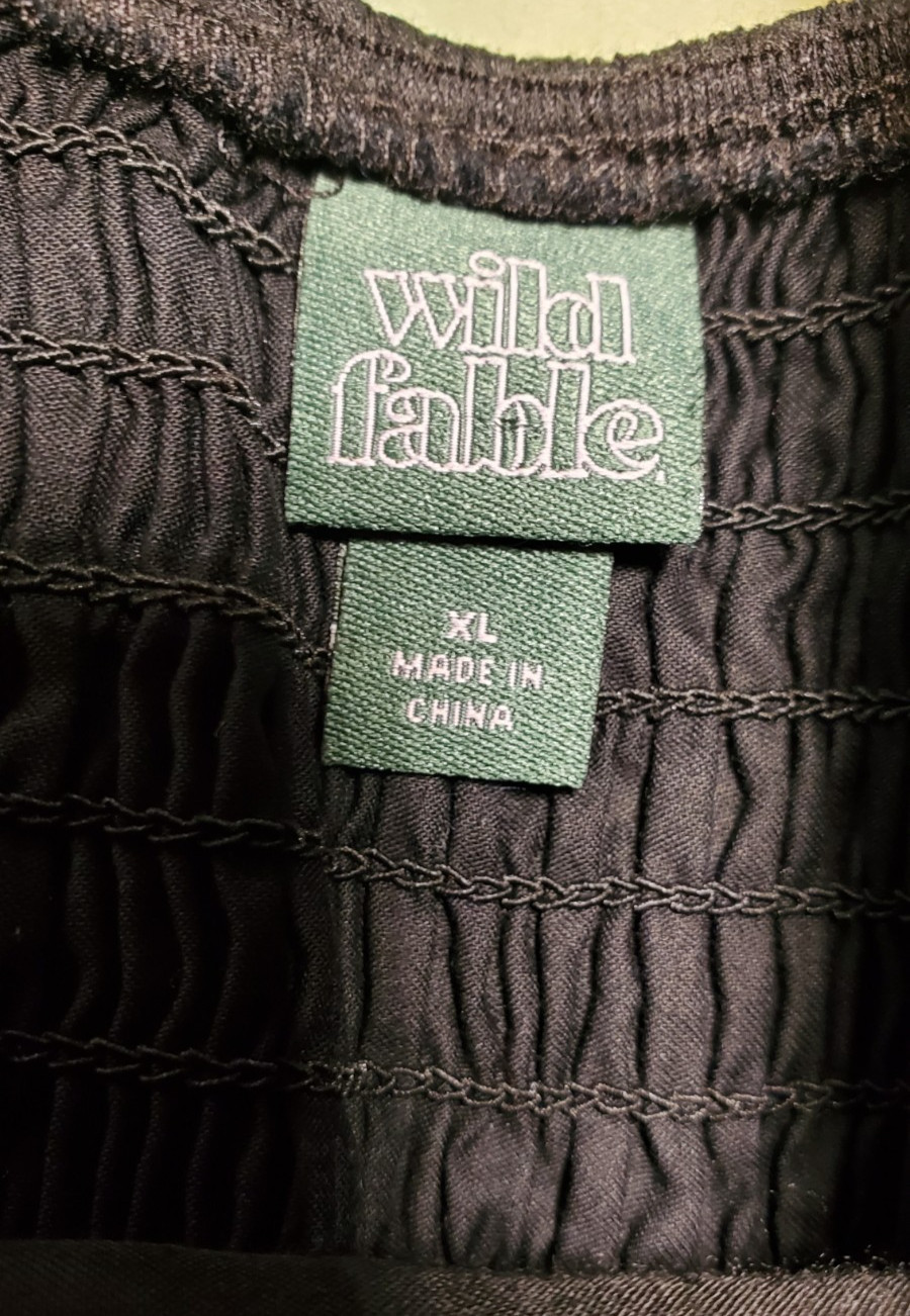 NWT WILD FABLE BLACK SLEEVELESS BUTTON DOWN 1 PIECE RUFFLED SHORTS SIZE XL