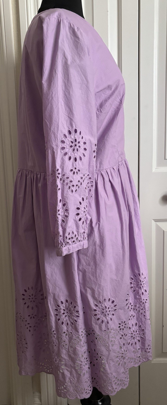 Talbots Petite Size L Shirtdress, 100% Cotton, Lined, Pockets, Eyelet, VGC