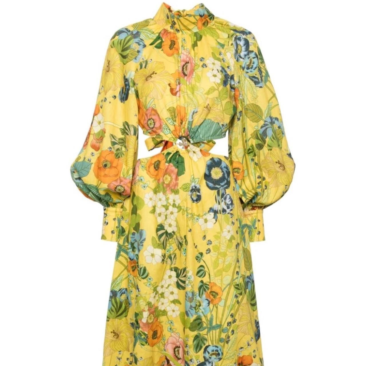 Alemais Cresida Cut Out Midi Dress Multi Size 10 AU