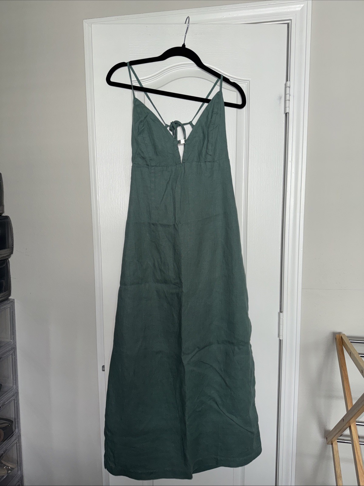 A&F New Women’s Teal Green Linen Petite Dress Size XLP