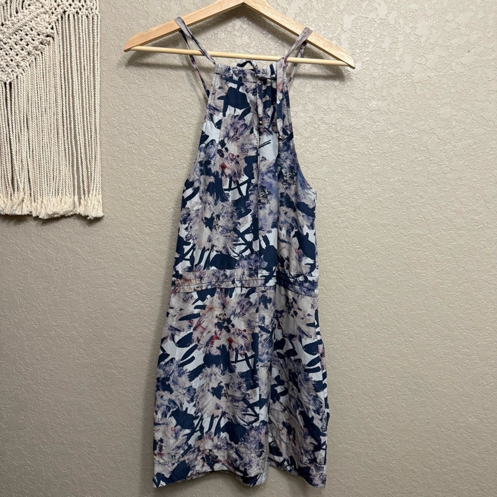 Martin +osa women sz 0 Boho Chic Abstract Ruffle Sundress dress