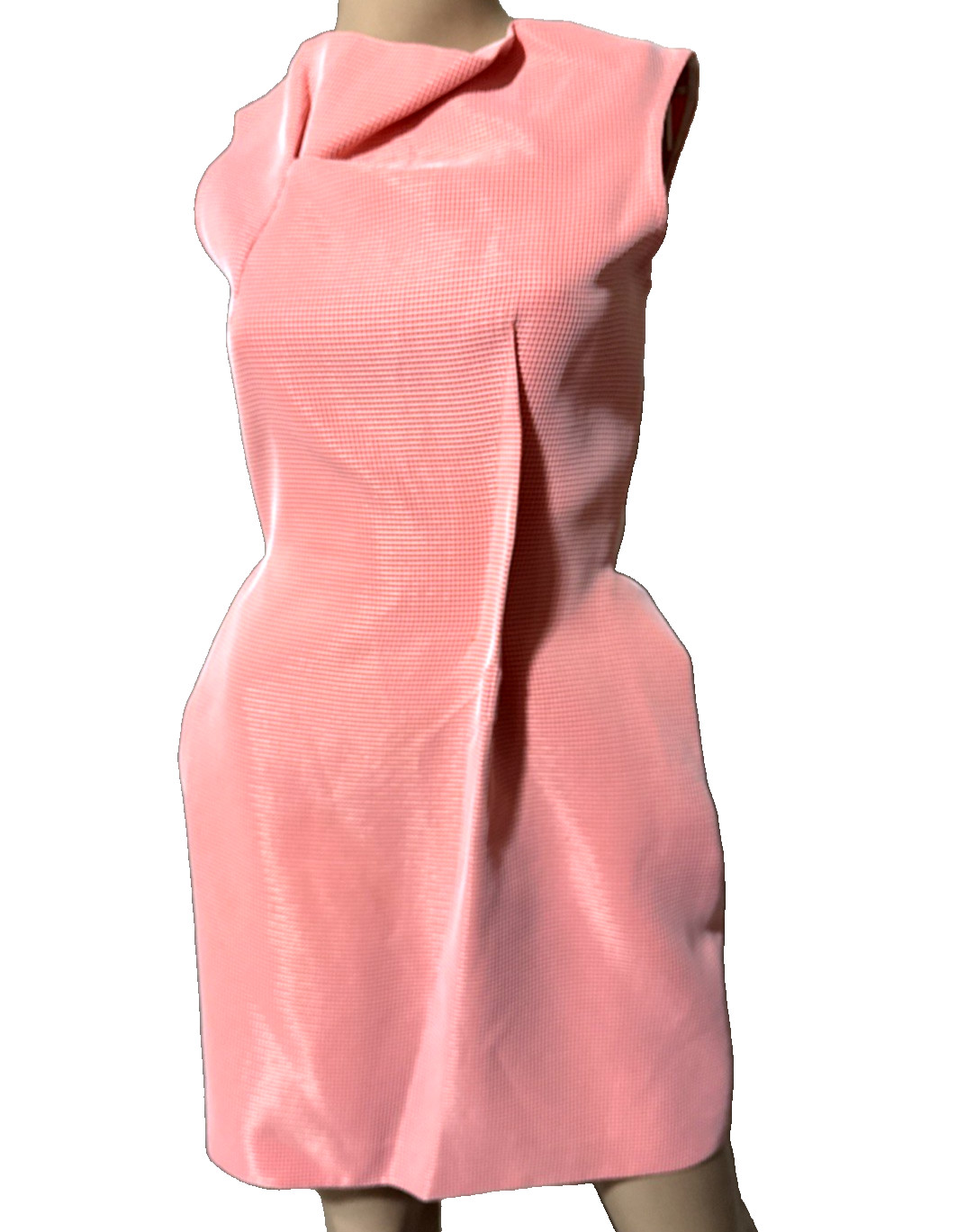 Roland Mouret Lisle Coral Pink Sculptural Cocktail Dress FR 36 / UK 8 / US 4