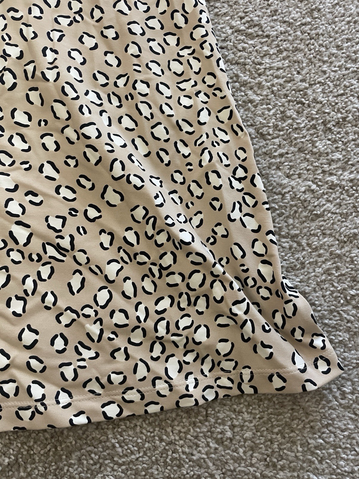 J. MCLAUGHLIN Tan Black White Cheetah Pattern Collared Stretch Dress Sz S