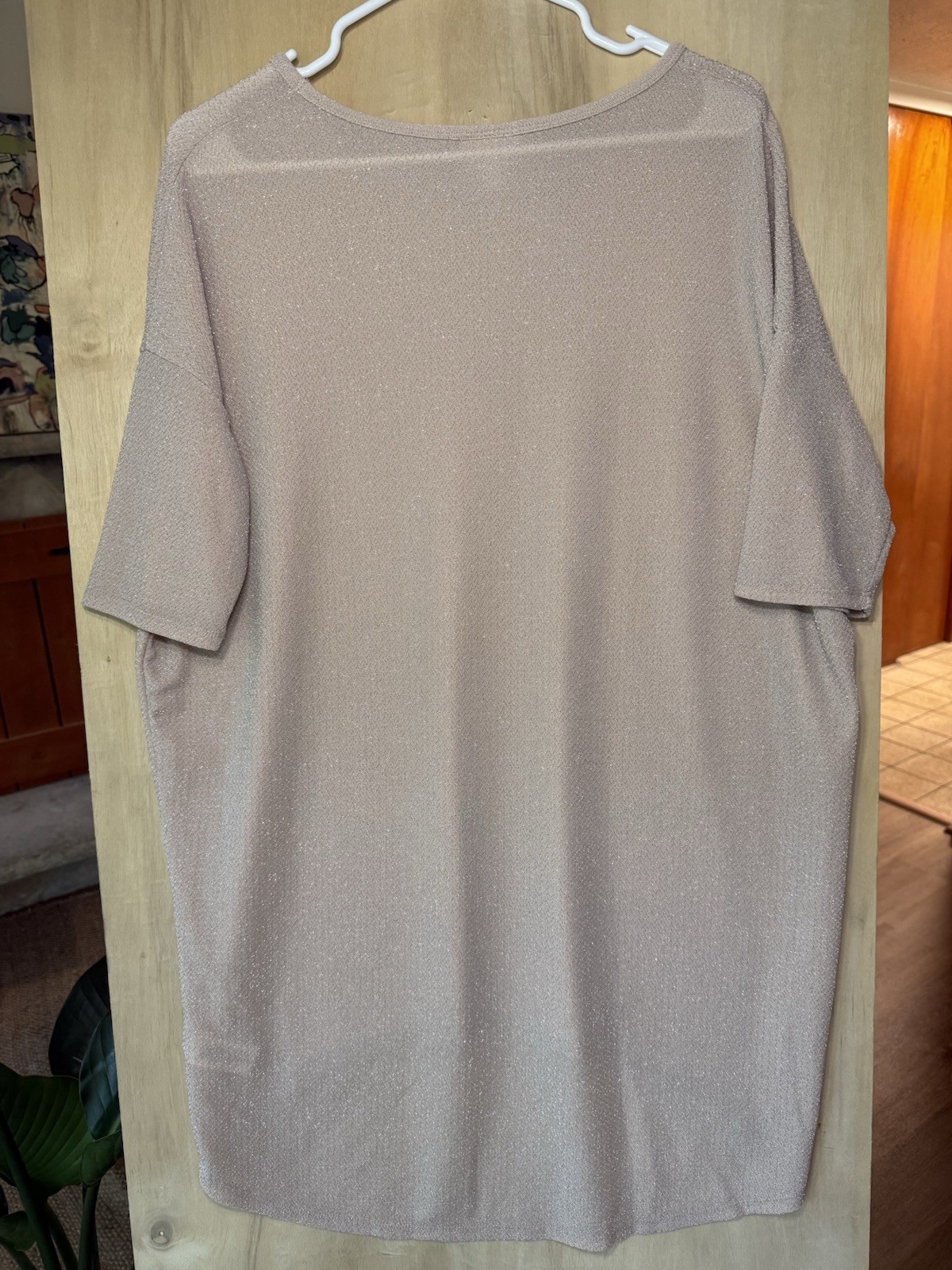 LuLaRoe Sparky Neutral Asymmetrical Party Dress size Medium