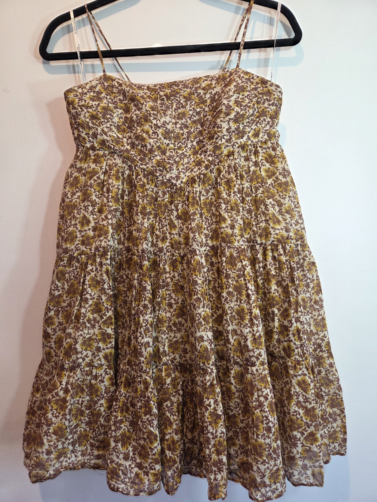 SHONA JOY Size 10 Cotton Floral A-Line Square Neck Strappy Adjustable Mini Dress