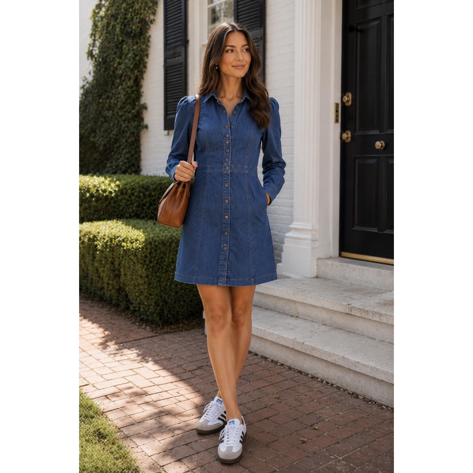 UNTUCKit • Annie Cotton Lycra Women’s Denim Shirt Dress sz 8 EUC