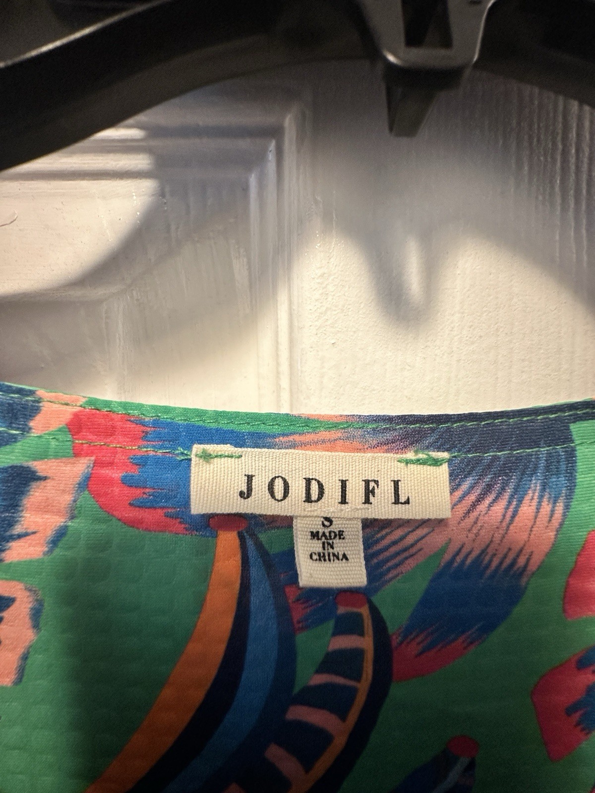Jodifl Colorful Abstract Lined Shift Dress S Short Sleeve Round Neck HAD2249-1