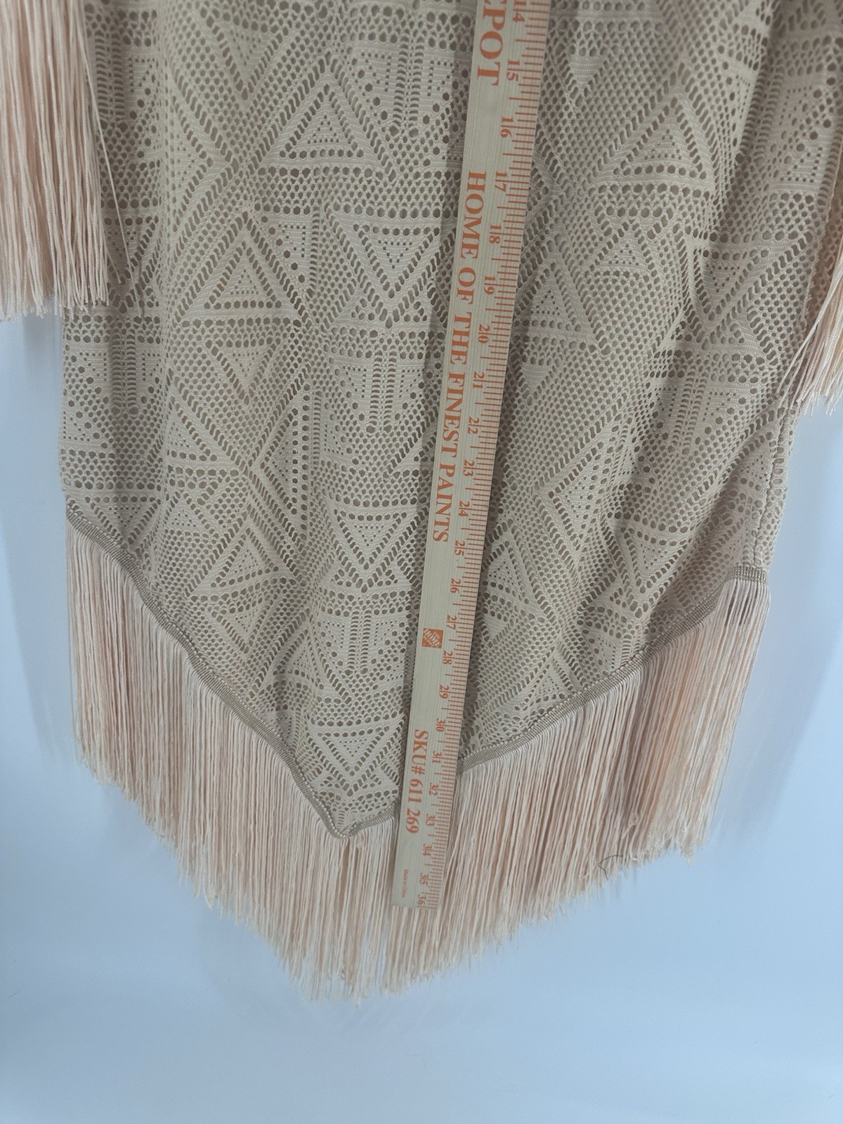 NWT Step In Style Dress Cream Beige Sz S Crochet Tunic Dress Boho AB12