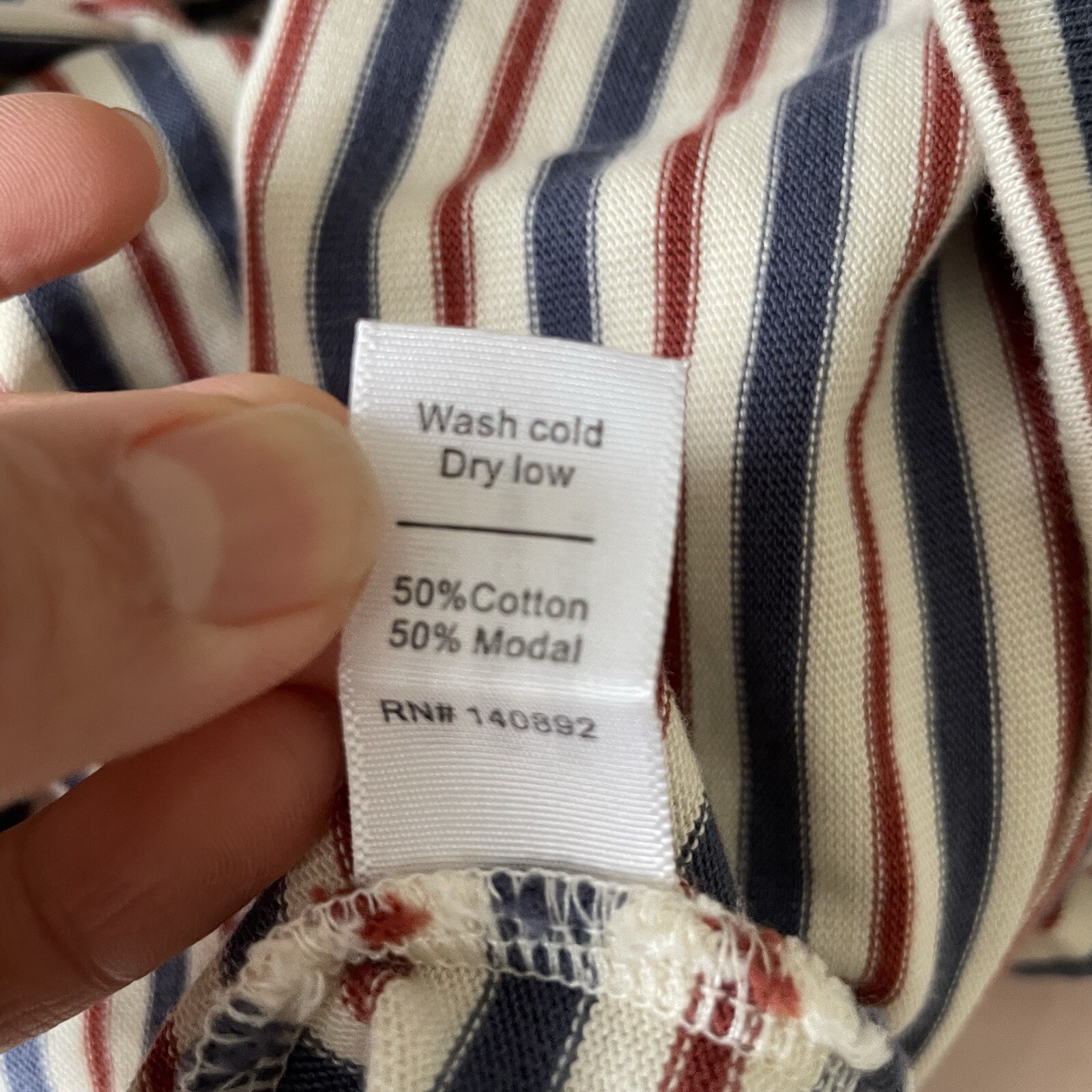 Marine Layer April Stripes Pocket Mini Shirt Dress XS Cream Blue Red