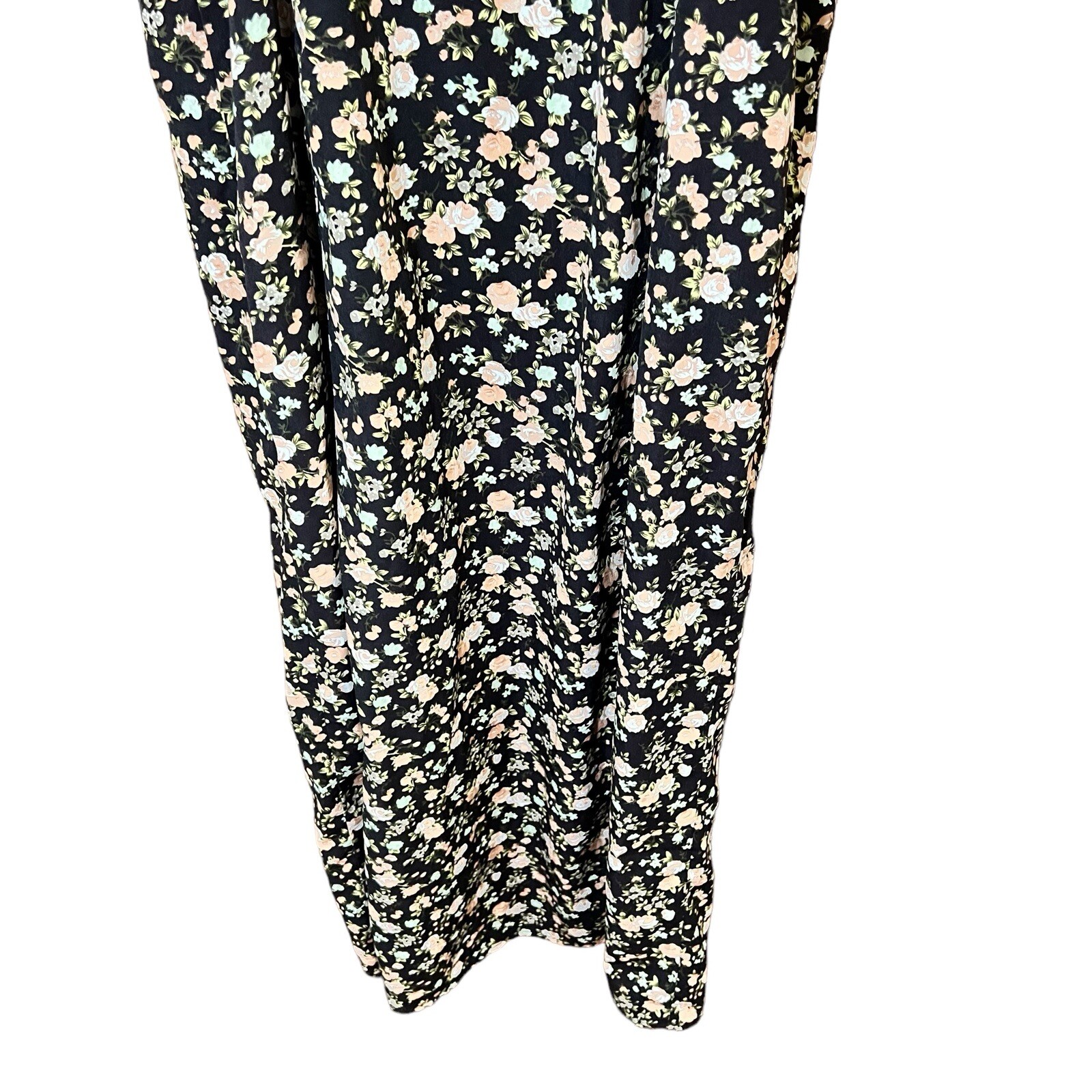 Pins and Needles UO Caged Cut Out Waist Maxi Dress Button Front Floral Sz 4 READ