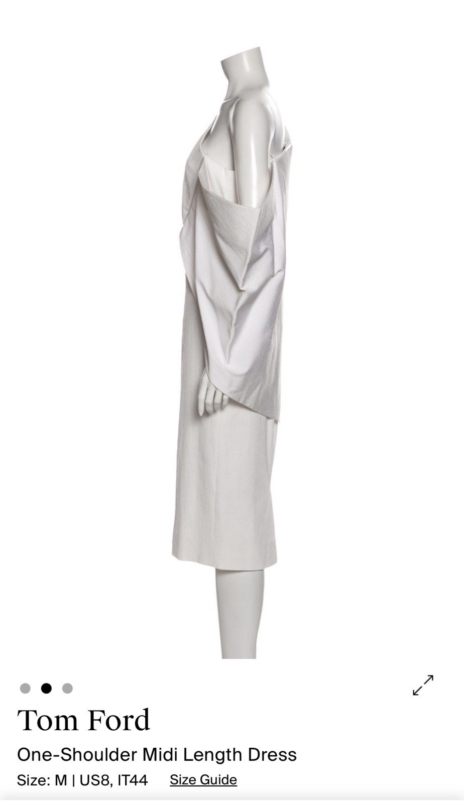 White One Shoulder Traumatic Tom Ford Dress