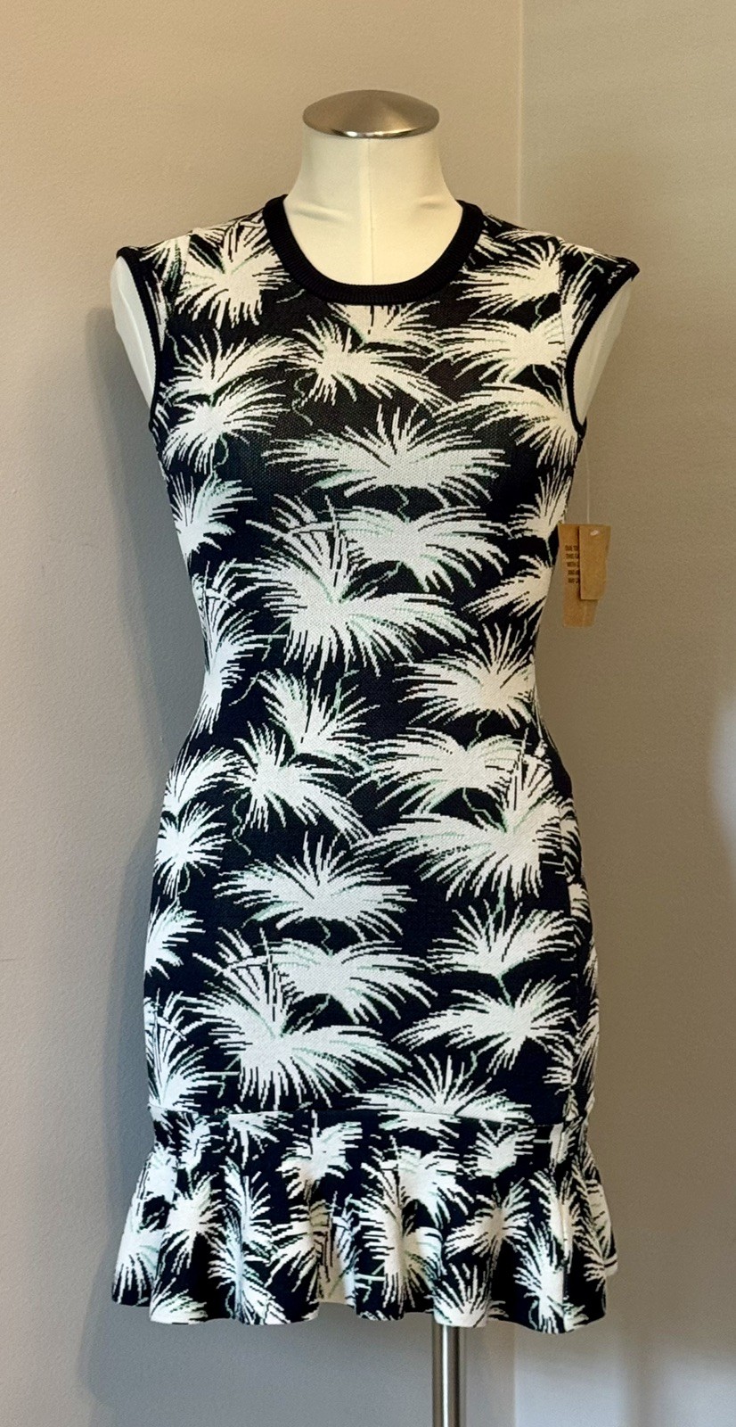 Rachel Roy Knit Fitted Sleeveless Dress Size XS Navy Blue 4th of July Fireworks