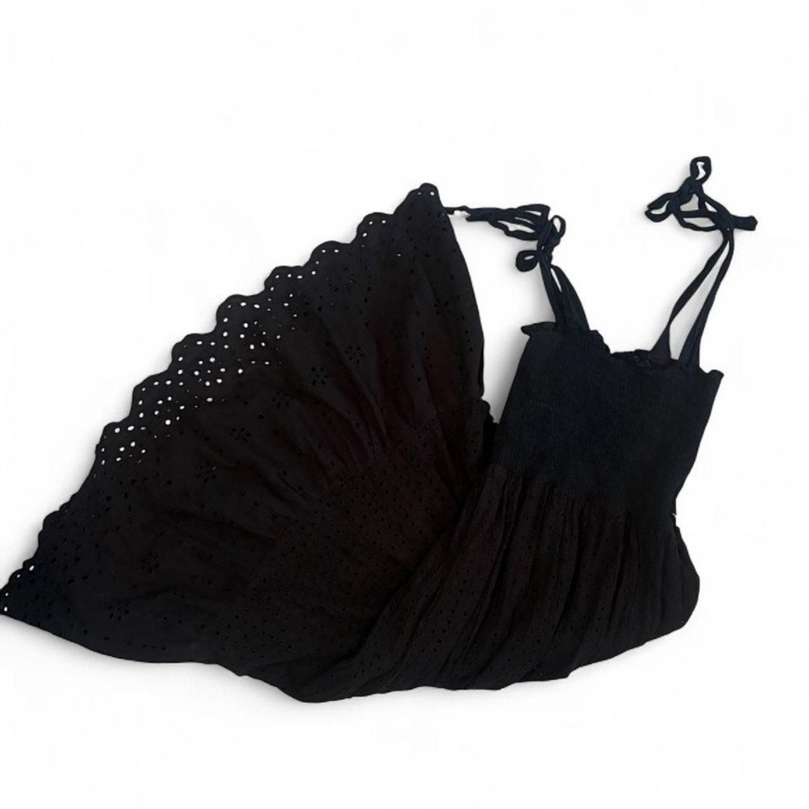 Women’s Summer Eyelet Black Maxi Dress