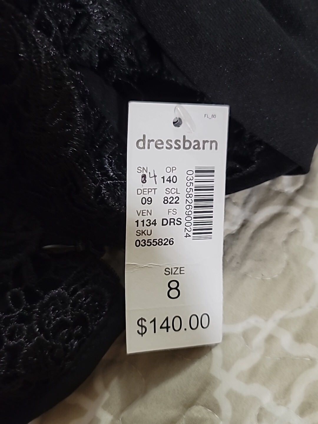 NWT $140 RSVP Chiffon floral lace Little Black Classic Dress Size 10