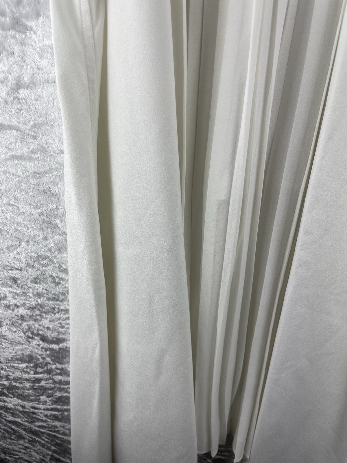 Miss Selfridge Y2K Size 12 Cream / White Handkerchief Hem Floaty Dress Pleated