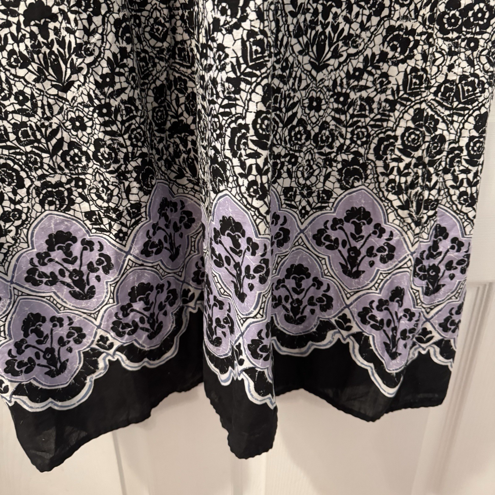 Sonoma Life & Style black white & purple sleeveless v-neck midi sundress size XL