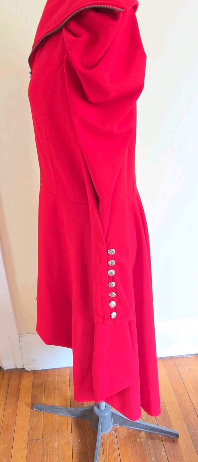 Samuel Dong Small Coat Dress Red High Low