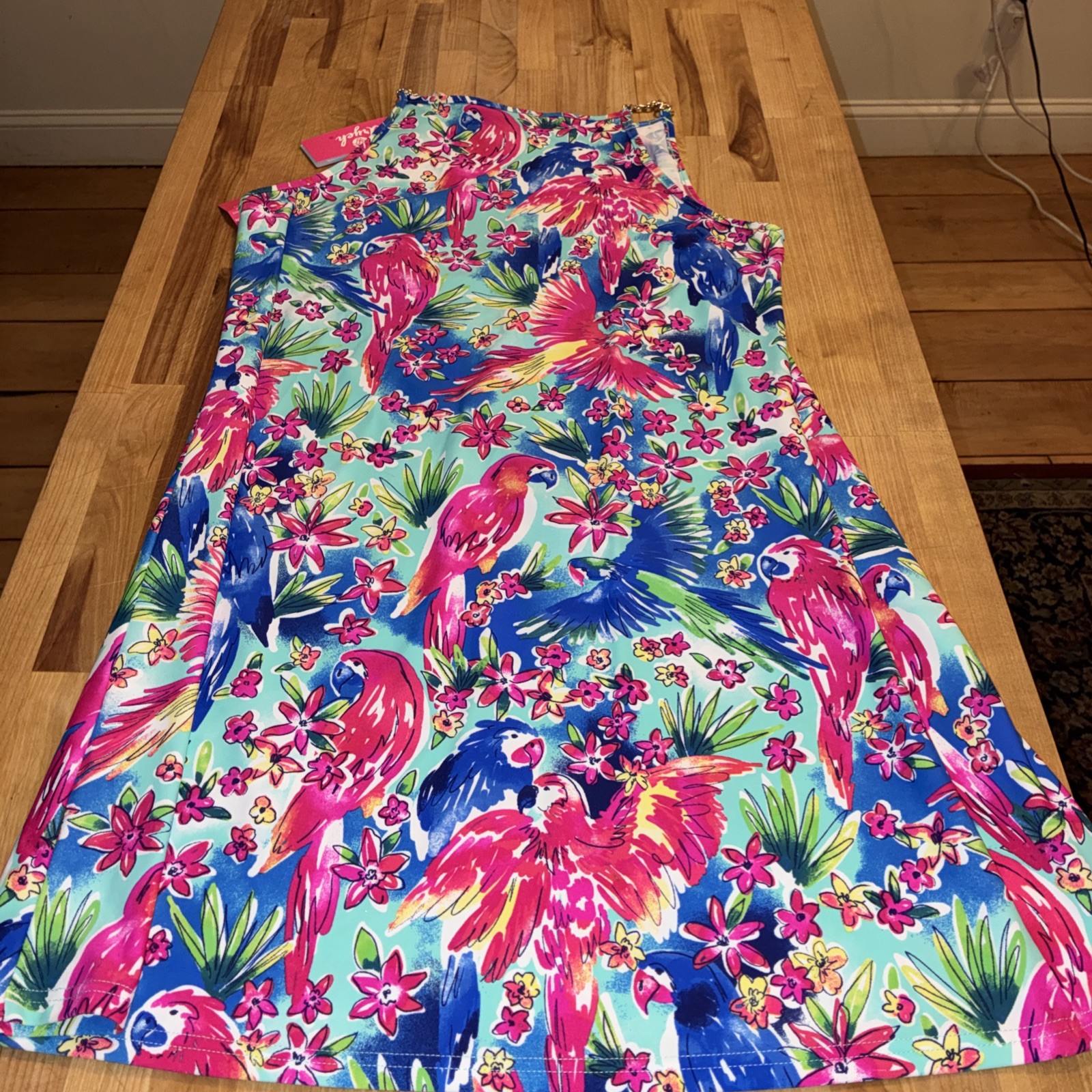 Aryeh Ladies Sundress Sz Large Multicolor Floral Spaghetti Strap SPF 50 NWT