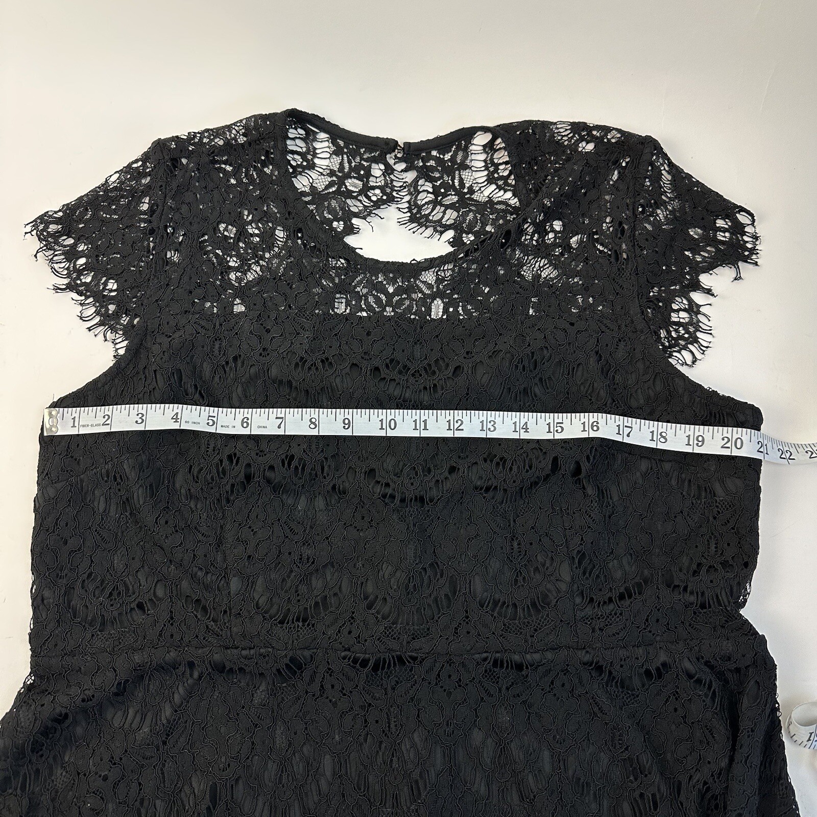Lane Bryant Dress Black Solid Lace Size 20 Modest Classic Romantic Goth