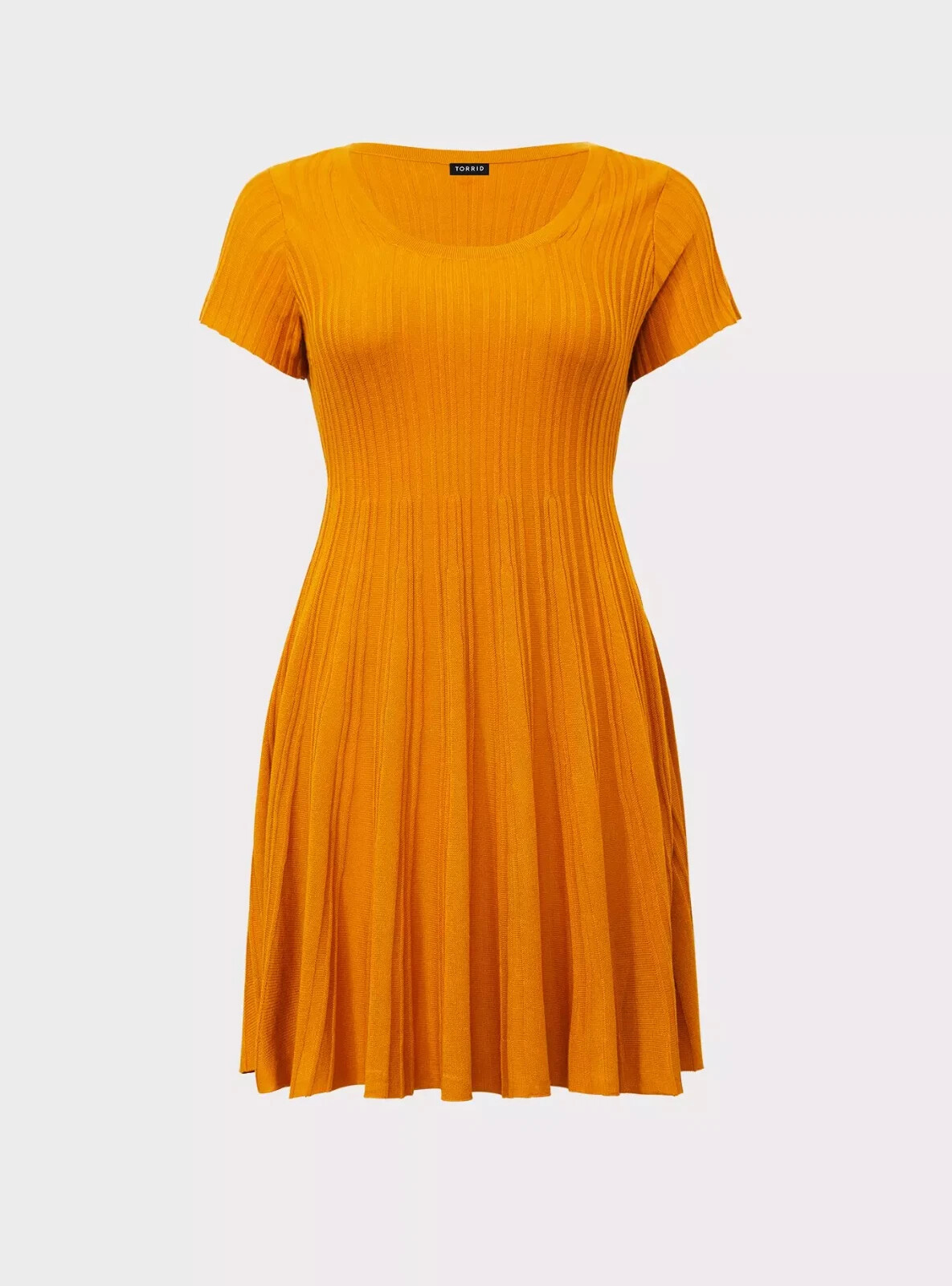 Torrid Mini Sweater Fluted Skater Dress Golden Yellow 1 1X 14 16 #A99844