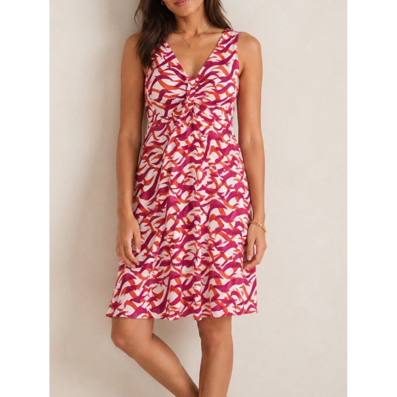 Tommy Bahama Sleeveless Multicolor Tank Dress 100% Cotton Resort-wear SZ M