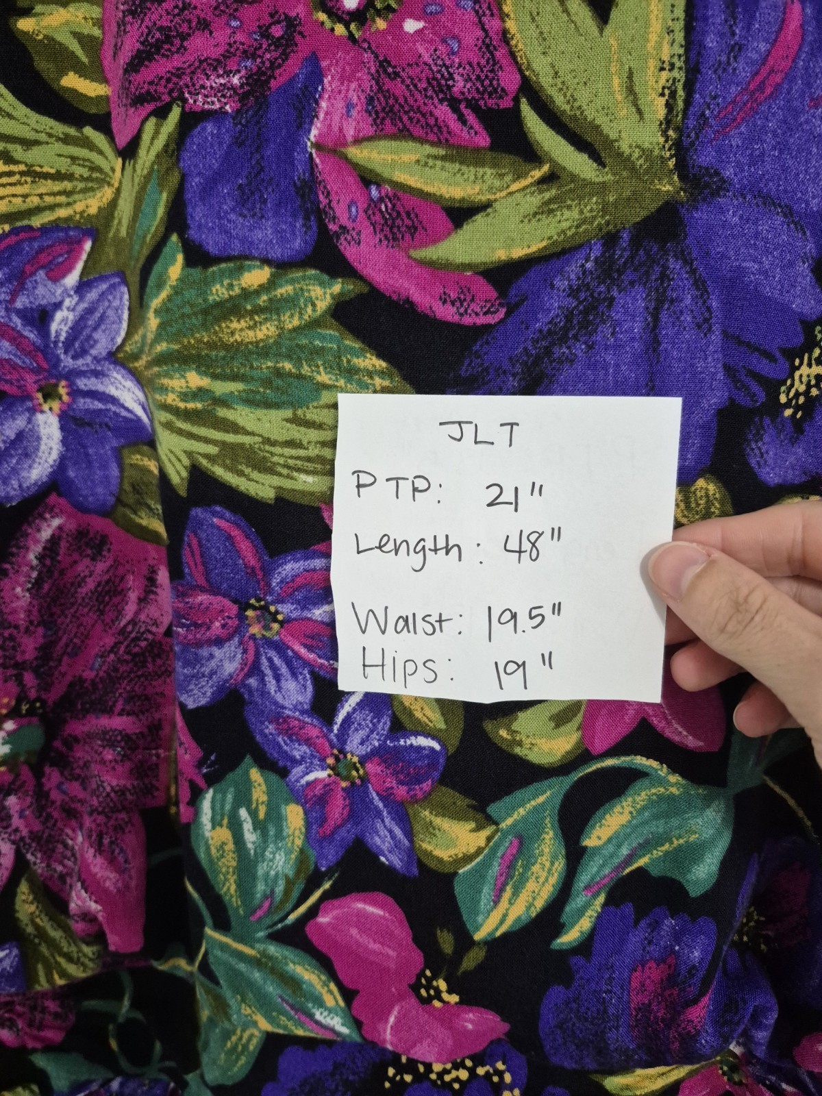 JLT Just Like That Womens Floral Long Sleeve Crew Neck Button 80s Vintage – L