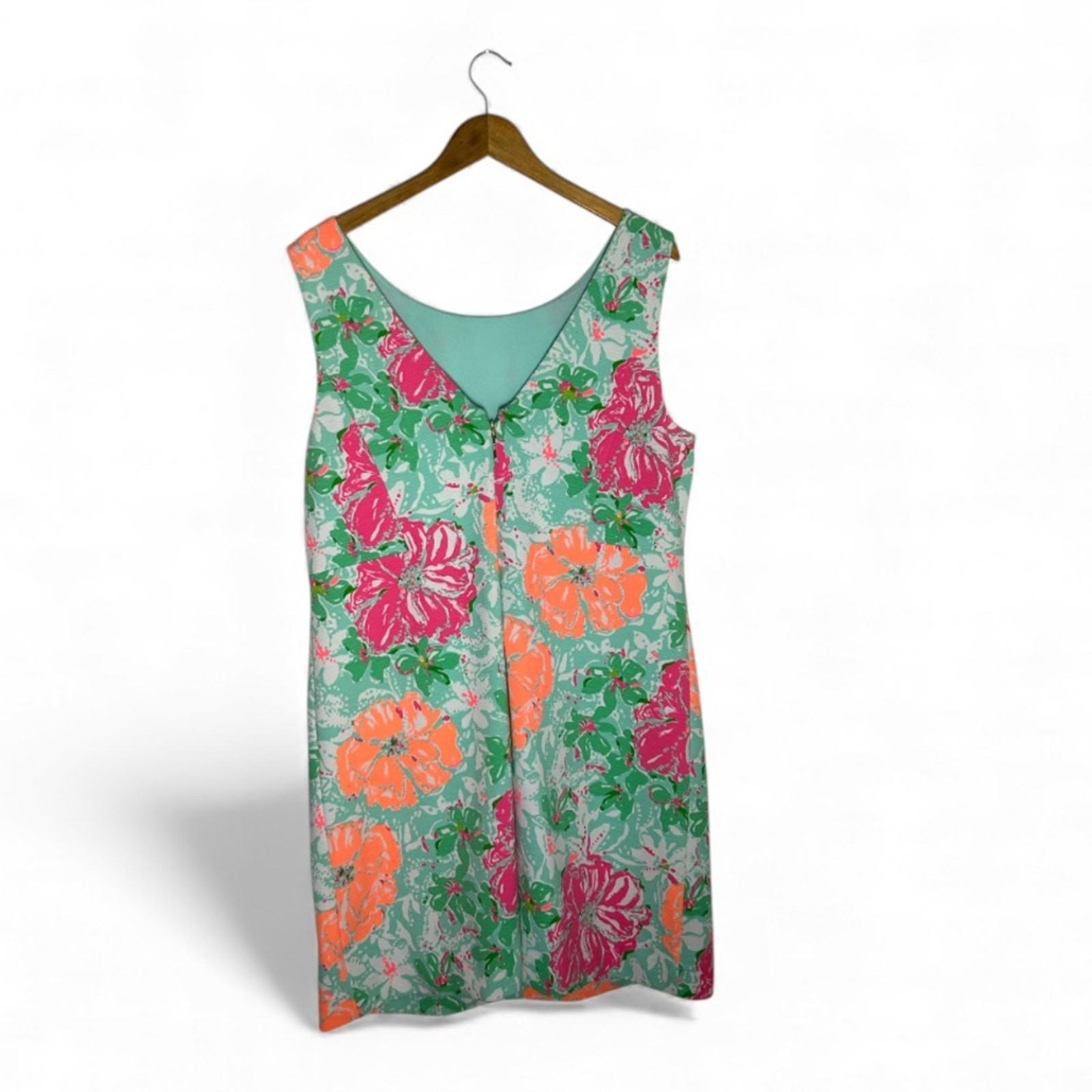 Lilly Pulitzer Eden Poolside Blue Beach Walk A-Line Shift green Dress Size XL