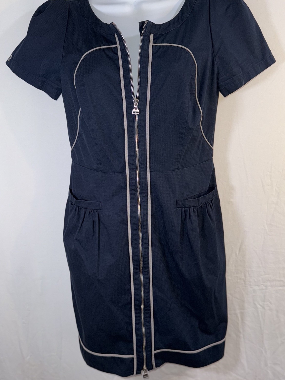 Max Mara Sportmax Code 2 Way Zip Athleisure Rip Stop Knee Length Dress Sz US 8