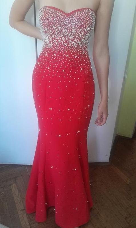 Women American Vintage Dress Red 40