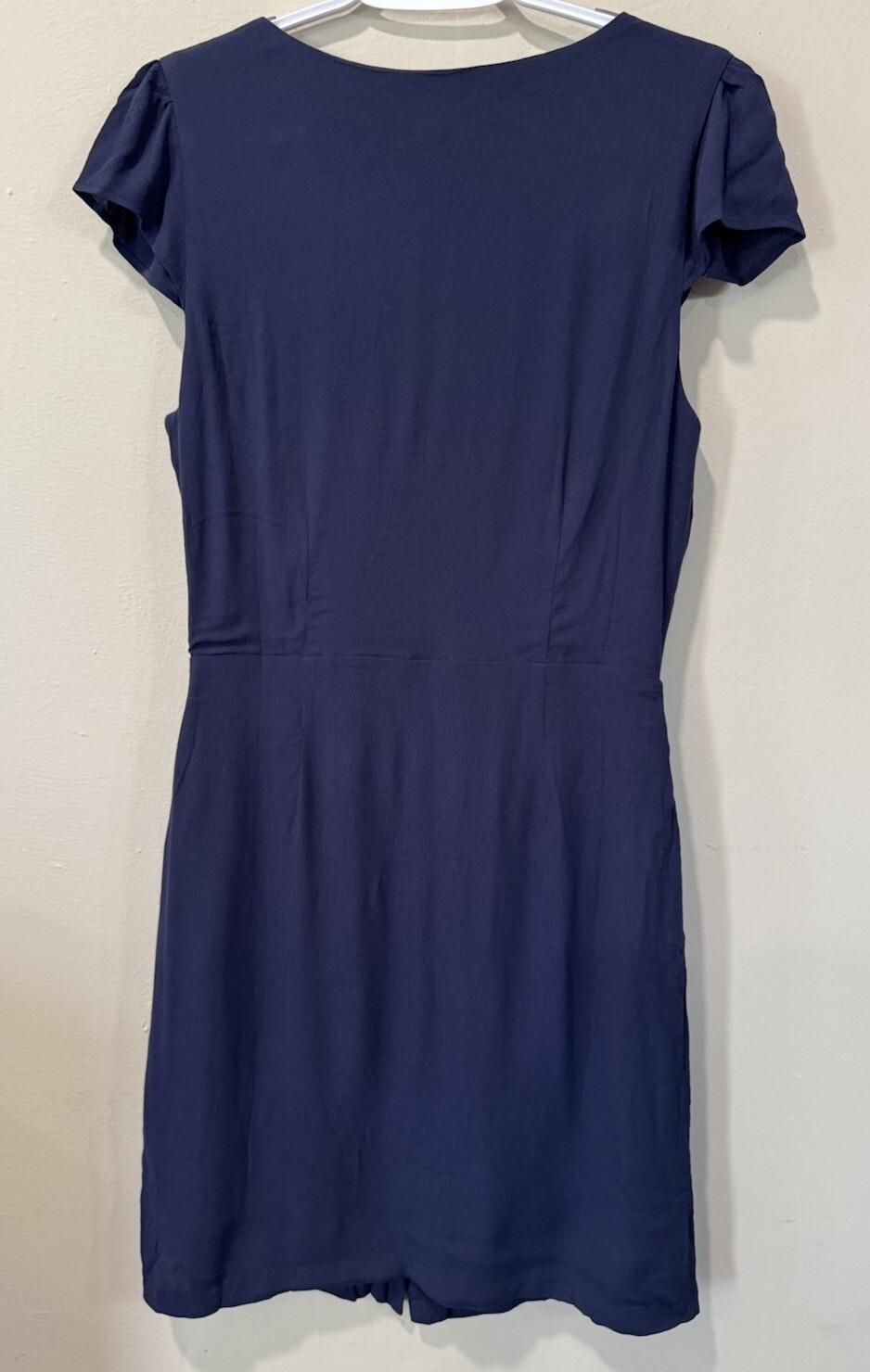 AMERICAN TALL Blue Mini Button Down Dress Classic Cap Sleeve Sz Medium NWT