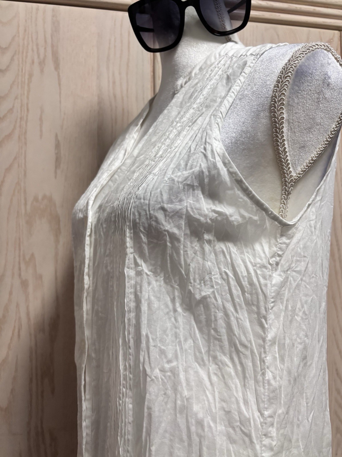 Seafolly Australia Ruched Button Down Summer White Dress , Size M . Brand New.