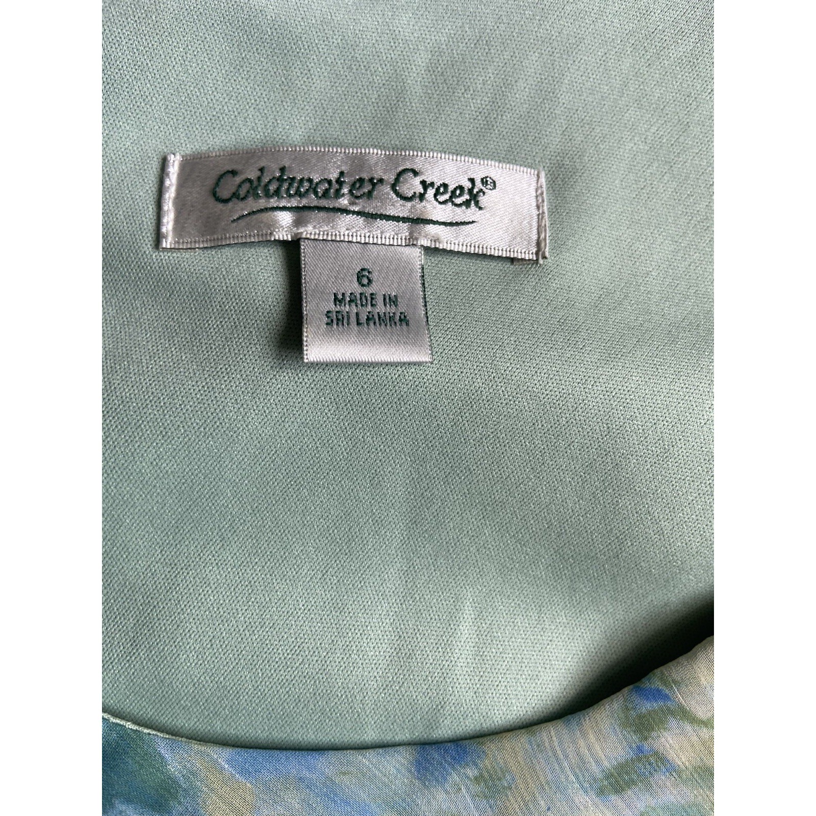 Coldwater Creek Tiered Chiffon Maxi Dress Size 6 Blue Watercolor Kentucky Derby