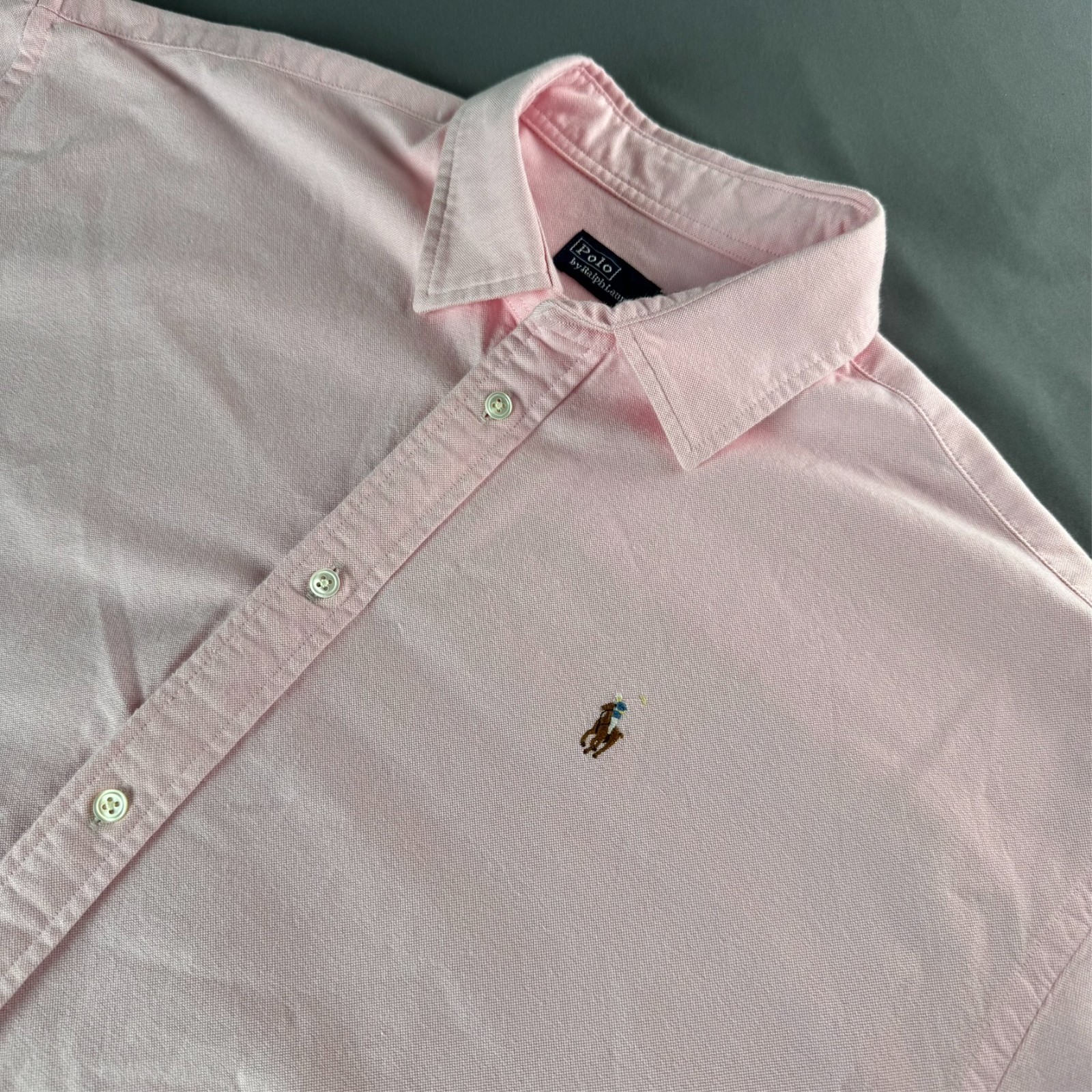 POLO RALPH LAUREN Women’s Oxford Shirt Dress Belt Pink Preppy Pony Stylish Large