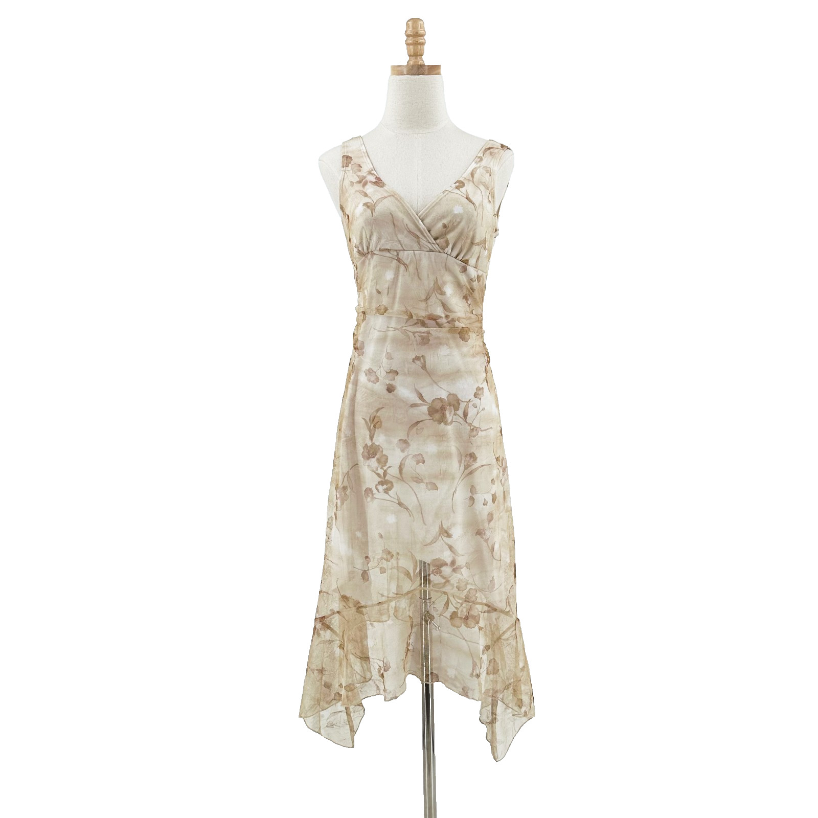 VTG Y2K Charlotte Russe Asymmetrical Floral Midi Slip Dress Medium Fairy Cottage