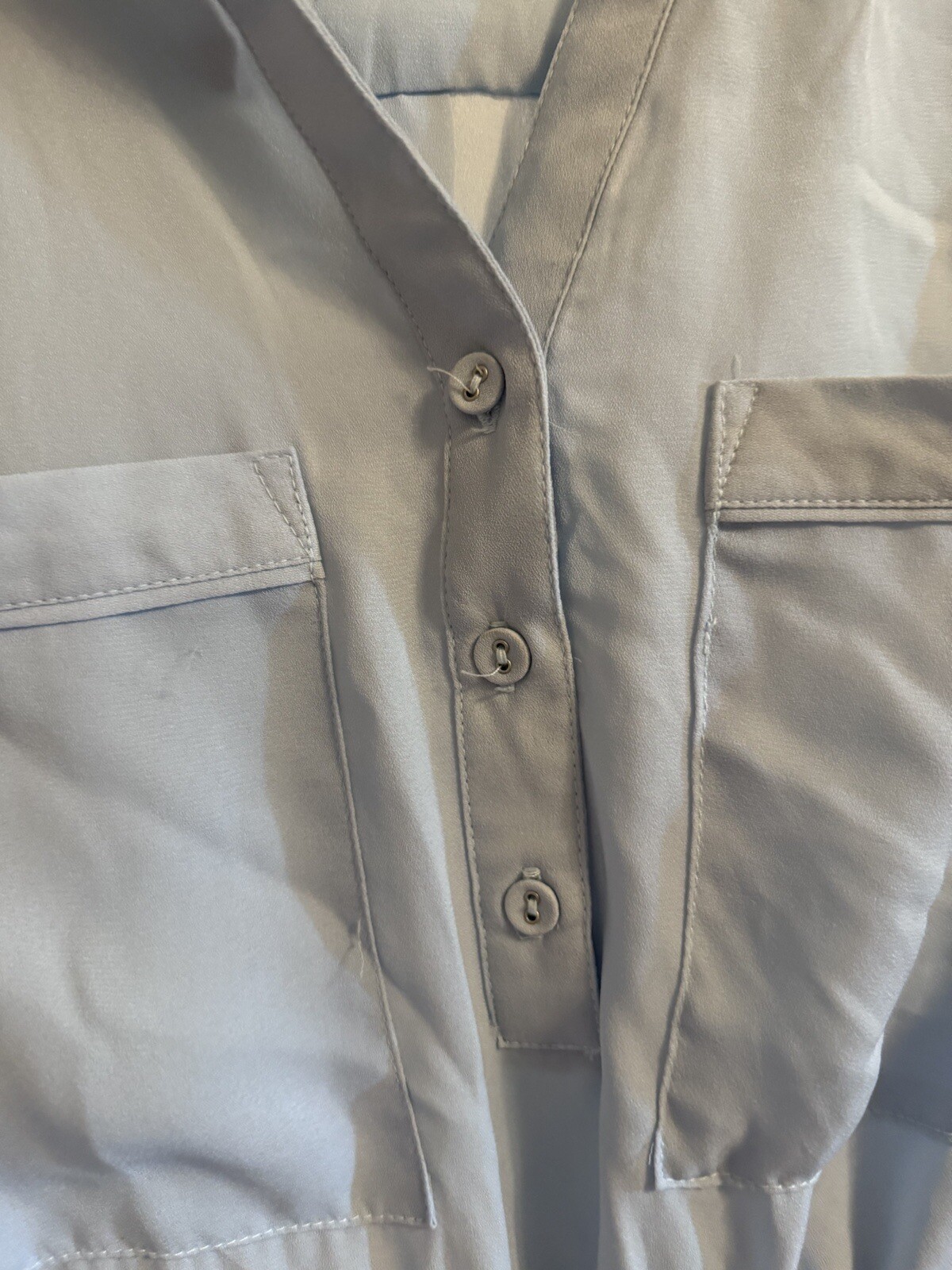 Luxe Botique Button Shirt Dress Light Blue 3/4 Sleeve Sz S Sold Out
