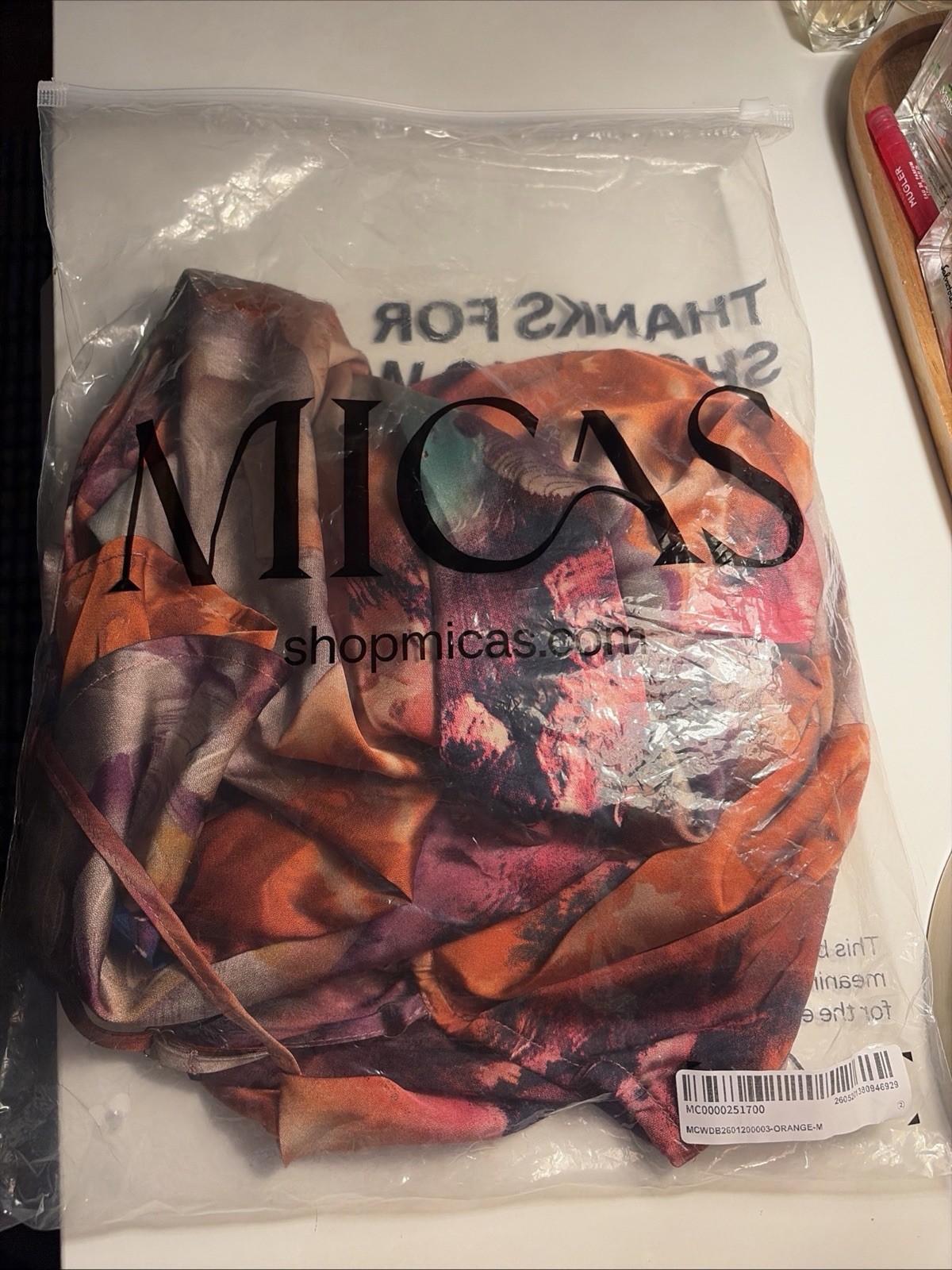 Micas Floral Ruched Satin Slip MIDI Dress, Orange/Purple, Women’s Size M