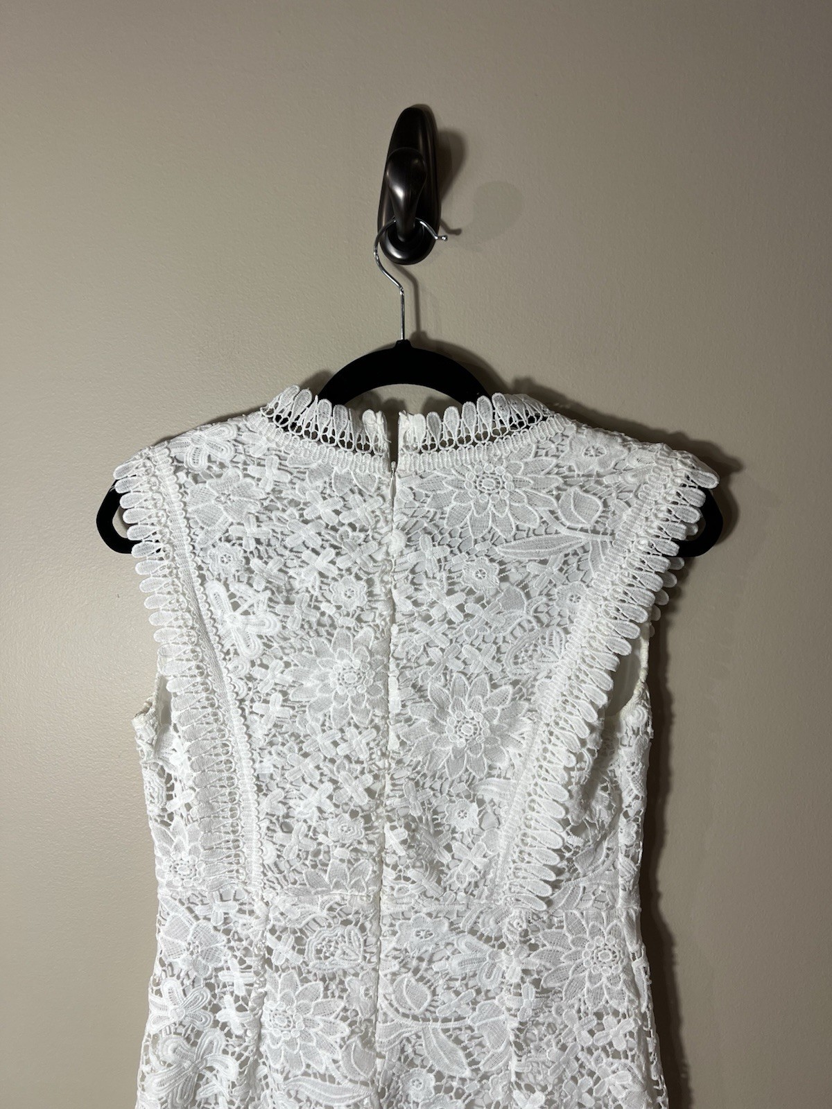 Alythea Dress Womens Medium Fairycore Crochet Blouson Bride After Party White