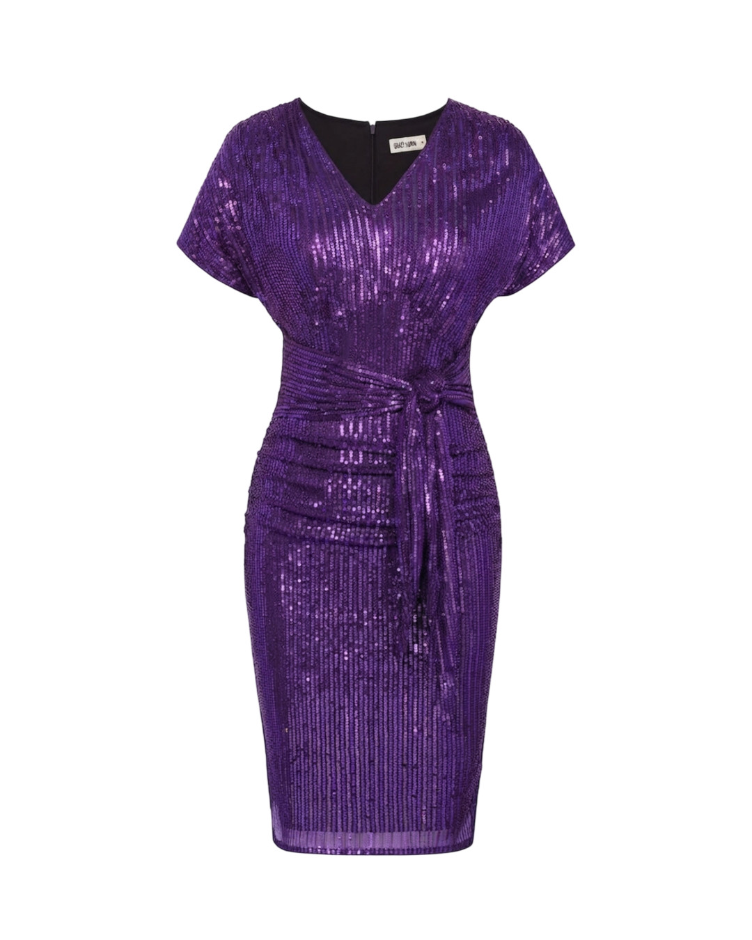 GRACE KARIN Sequin Purple Sparkly Front Tie Dress – Size: Medium