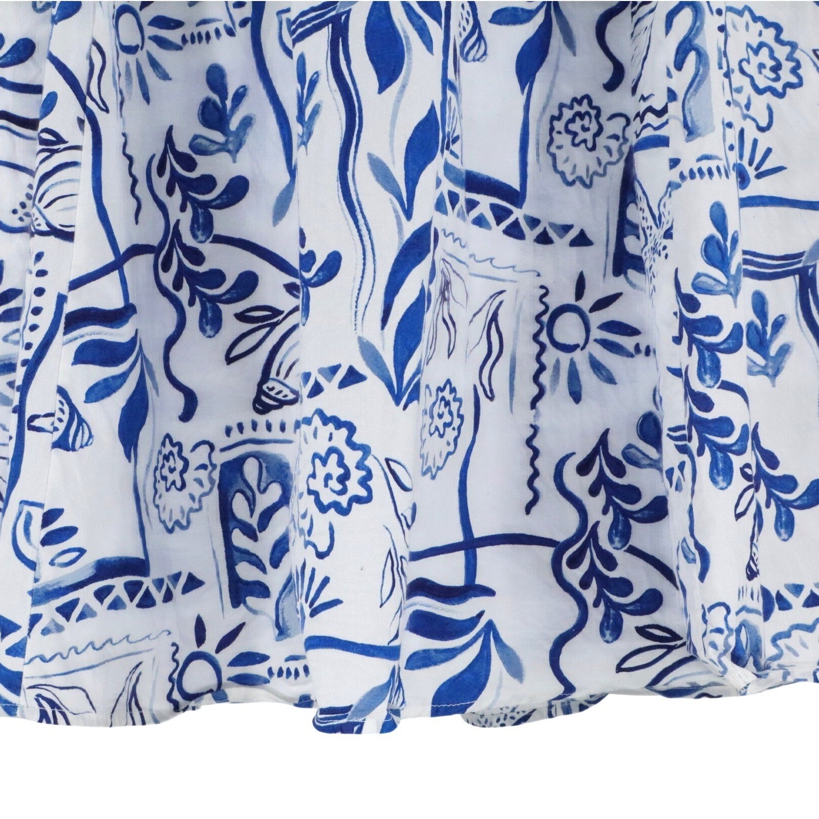 Rachel Zoe Blue White Mediterranean Tile Print Halter Midi Dress Pockets 10