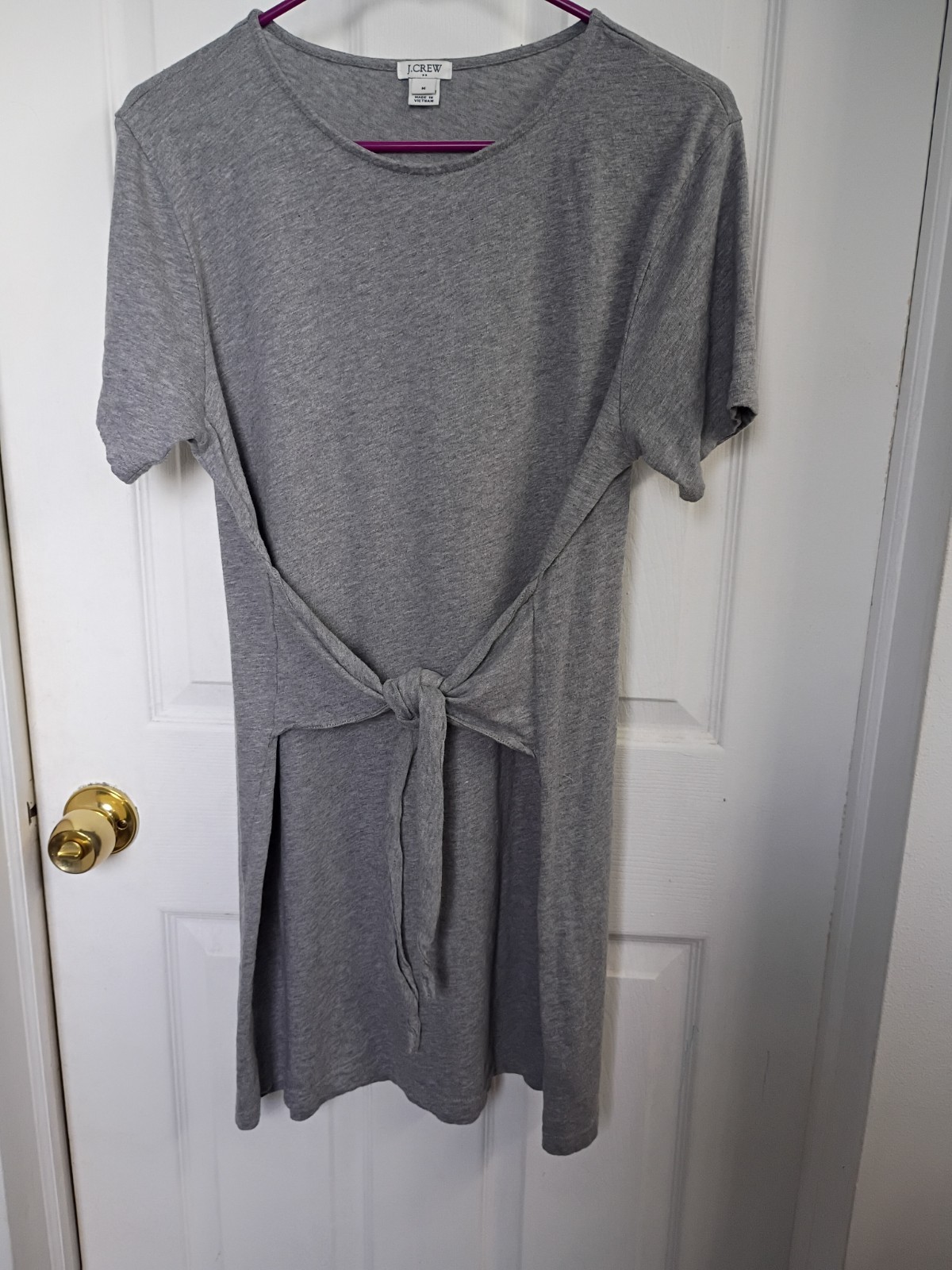 J crew front tie t-shirt dress medium