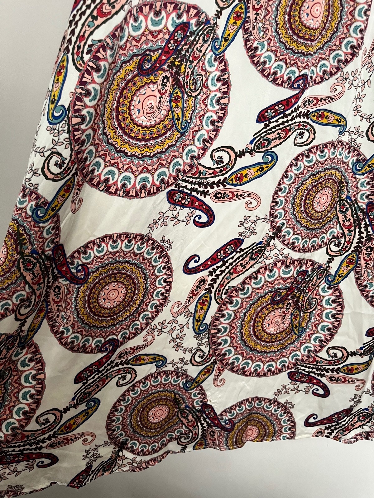 Apricot Cream Paisley Halterneck Smock Maxi Dress – Size 14
