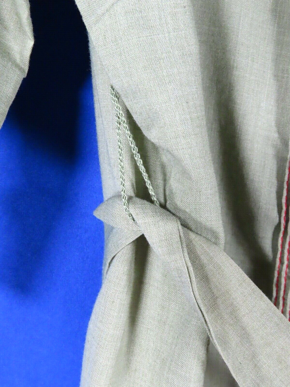 SERBIN Muriel Ryan VTG BUTTON-UP SHIRT/SHIFT DRESS Sage Green THIN LAWN TWILL M