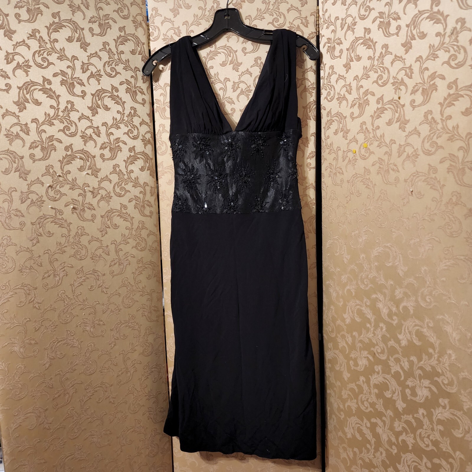 24 HR FLASH SALE! Maria Bianca Nero Black Lace Beaded Dress Size S XS